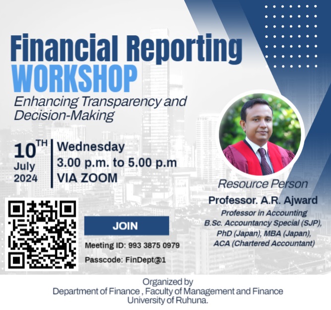 Workshop on Financial Reporting: Enhancing Transparency and Decision-Making